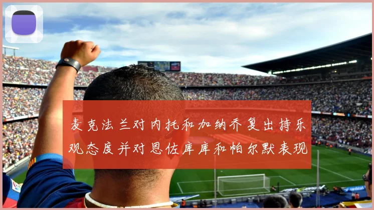 麦克法兰对内托和加纳乔复出持乐观态度并对恩佐库库和帕尔默表现表示满意